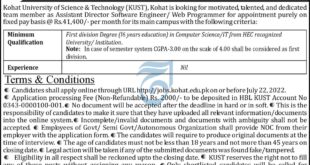 Kohat University of Science And Technology Jobs June